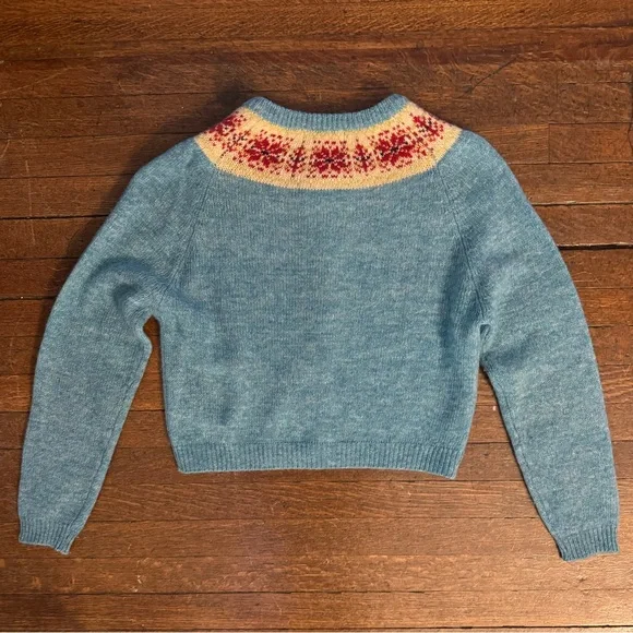 Vintage like new Free People fair isle cardigan sweater - Picture 2 of 6
